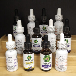 Cannabis tincture in a bottle